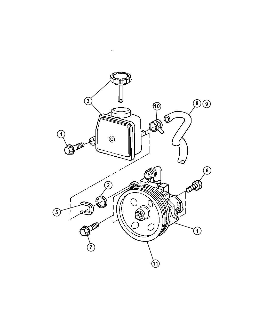 Diagram Power Steering Pump. for your 2000 Dodge Grand Caravan   