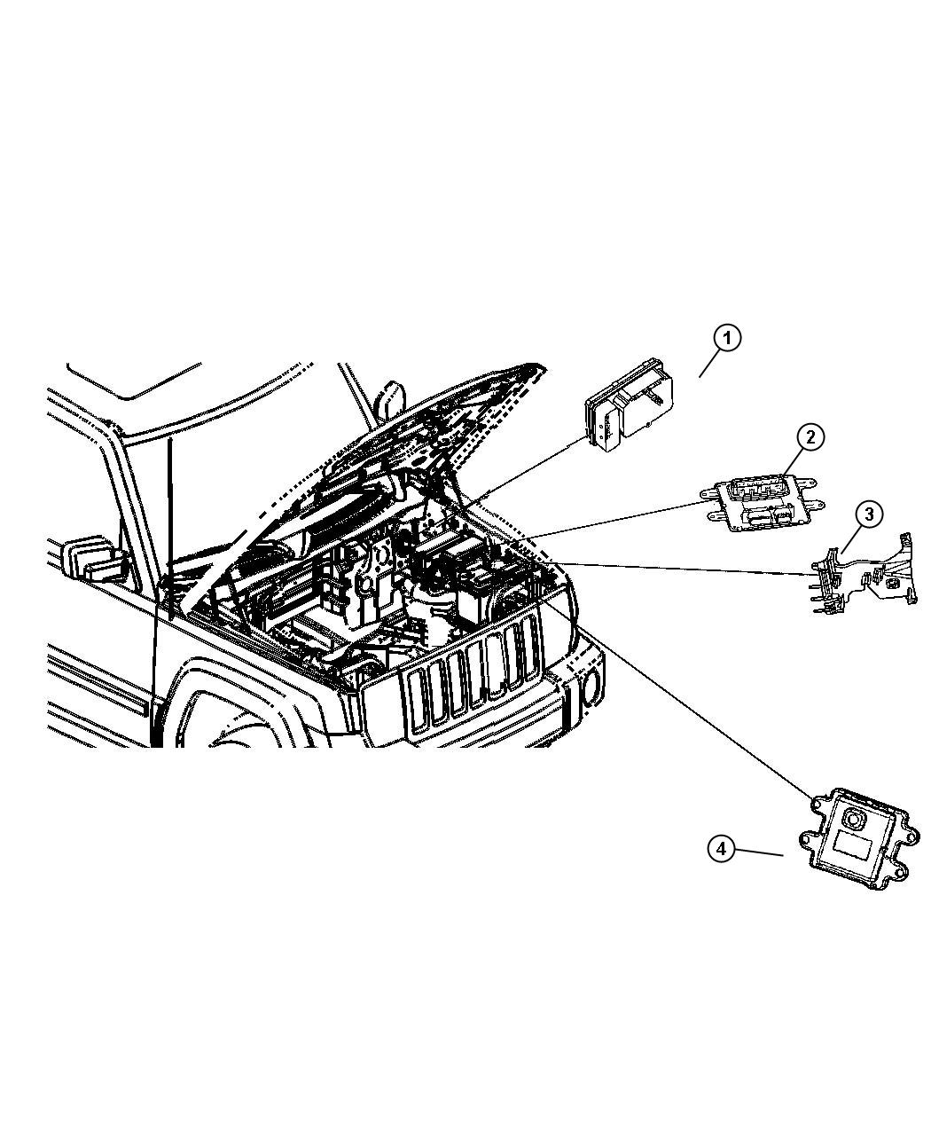 Diagram Modules Under Hood. for your 2008 Chrysler Sebring   