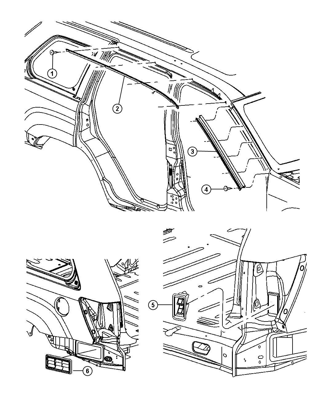 Jeep Commander Exhauster. Bodyside aperture. Left, left - 05058636AD ...