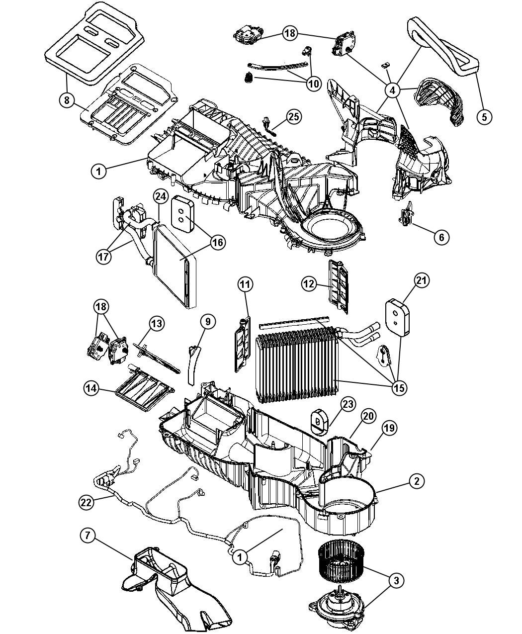 Diagram Heater and Air Conditioning Unit. for your 2004 Chrysler 300  M 