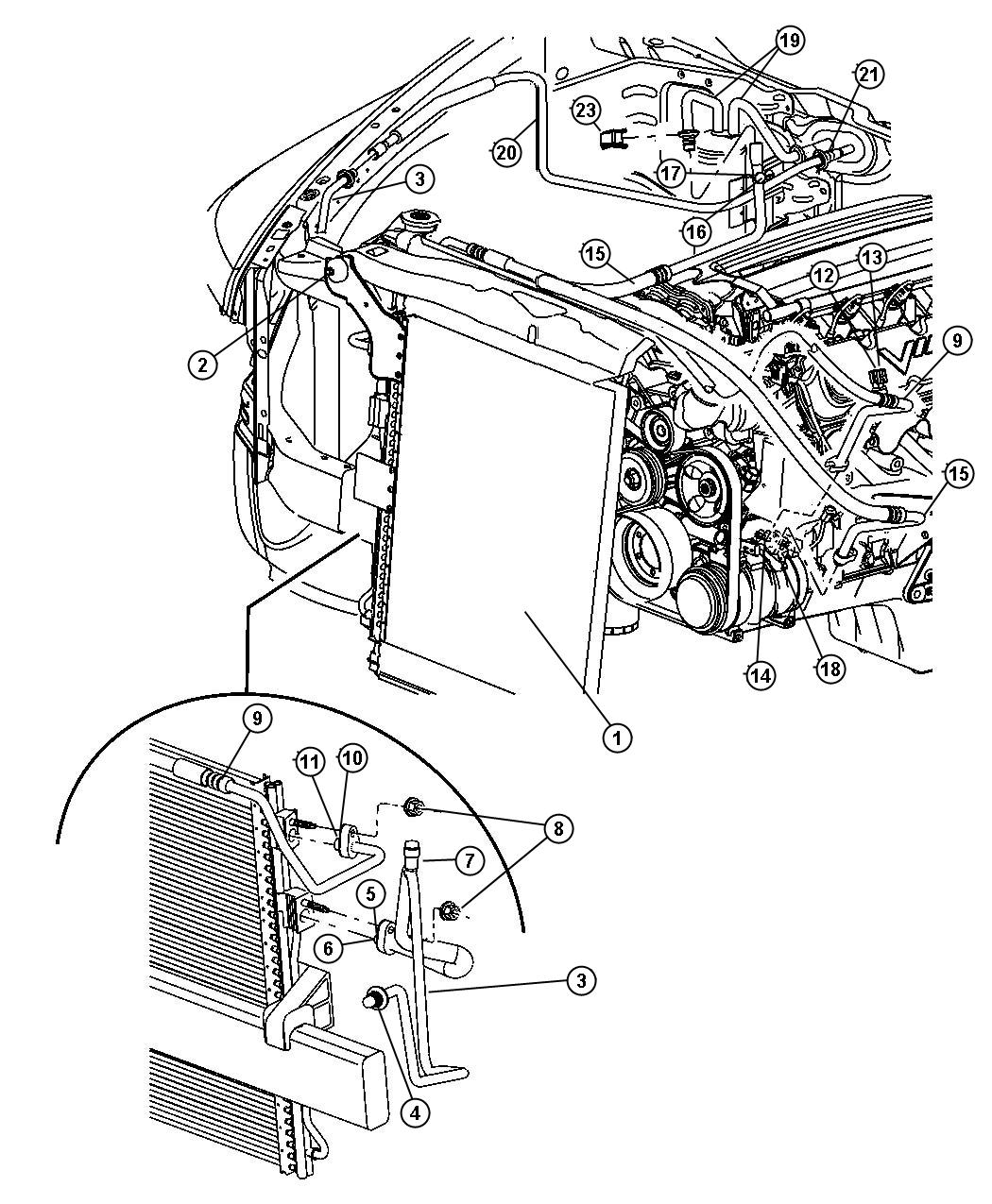 Plumbing Air Conditioning 8.3L [8.3L V10 SFI Engine]. Diagram