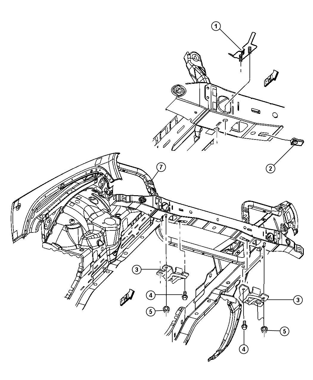 Diagram Tow Hooks - Front. for your 2006 Jeep Liberty   