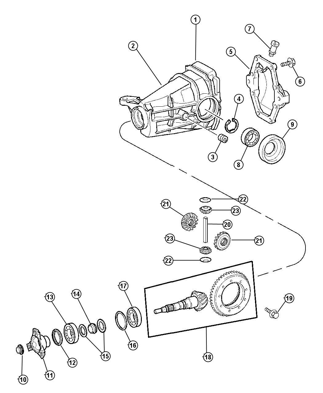 Diagram Housing with Differential. for your 2002 Chrysler 300 M  