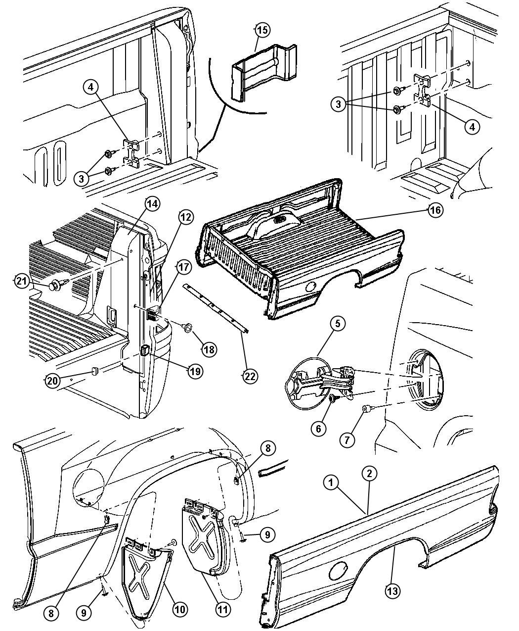 Sweptline Box, Panel Outer Box And Fuel Filler Door. Diagram