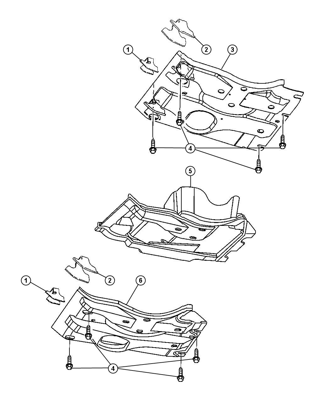 Diagram Skid Plate,Front Axle. for your 2000 Chrysler 300  M 