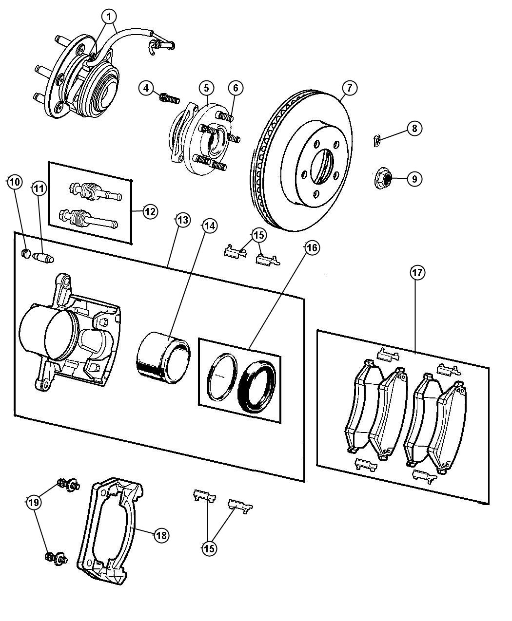 Diagram Brakes,Front. for your Jeep