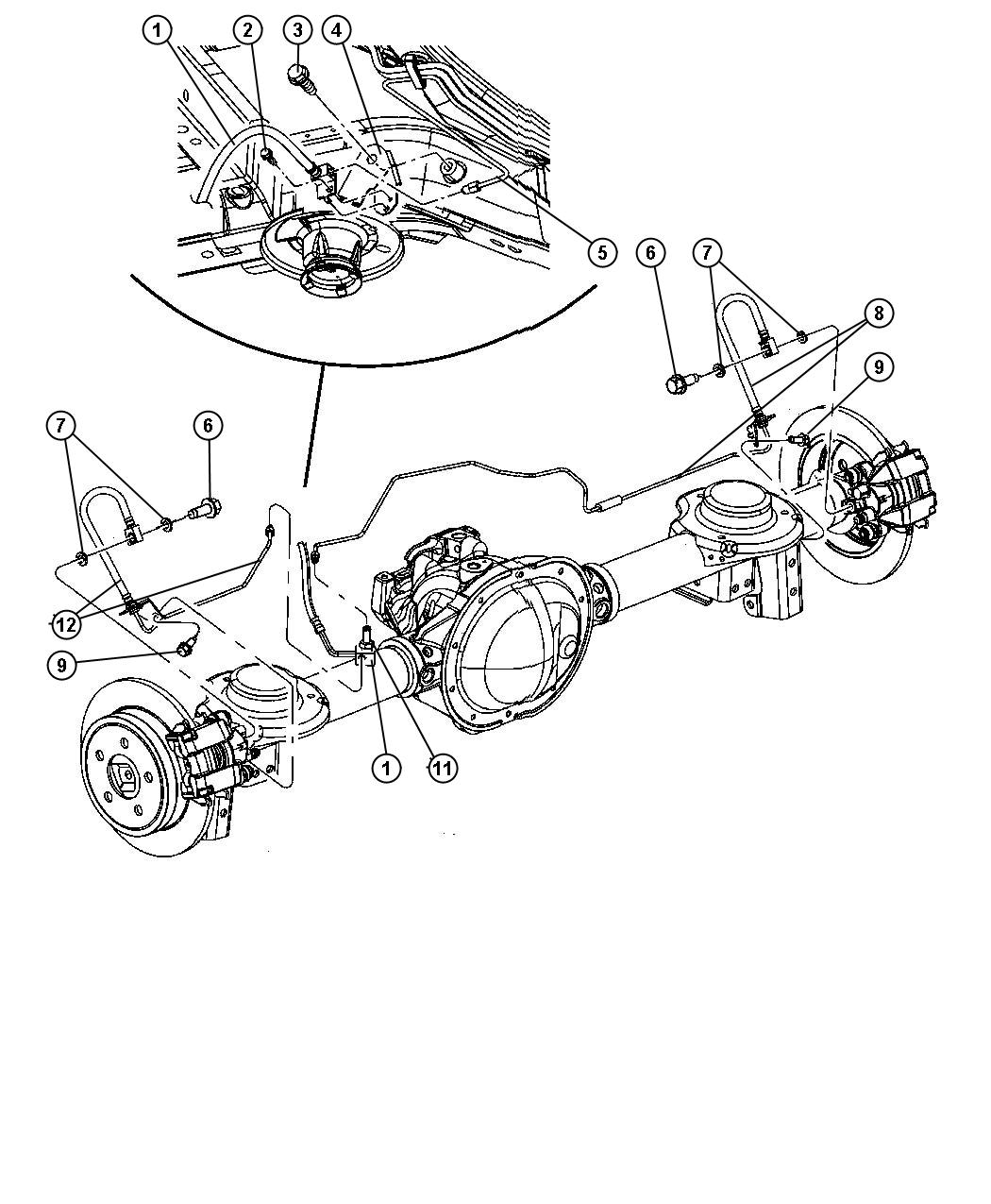 Diagram Brake Lines,Rear. for your 2001 Chrysler 300  M 