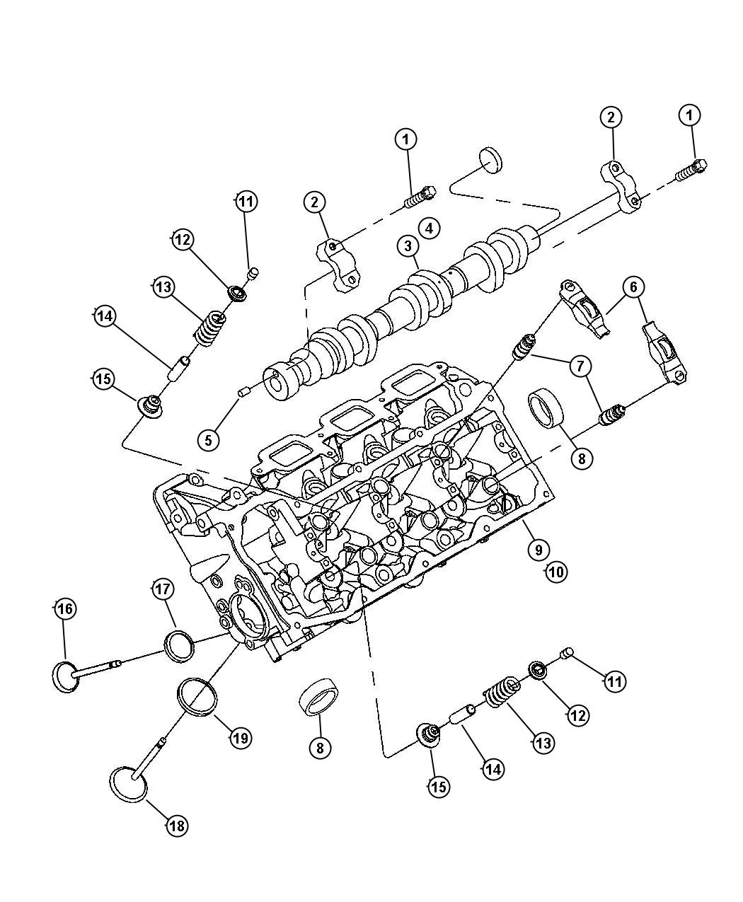 Diagram Camshaft And Valves, 3.7L [3.7L V6 Engine]. for your Chrysler 300  M