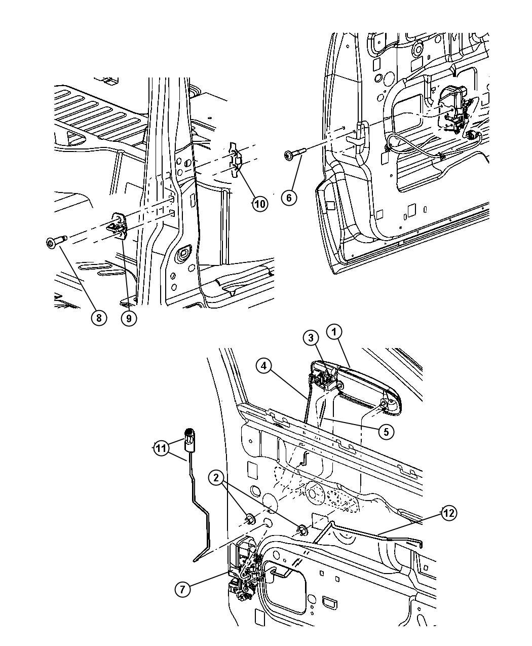 Door, Front Lock And Controls. Diagram