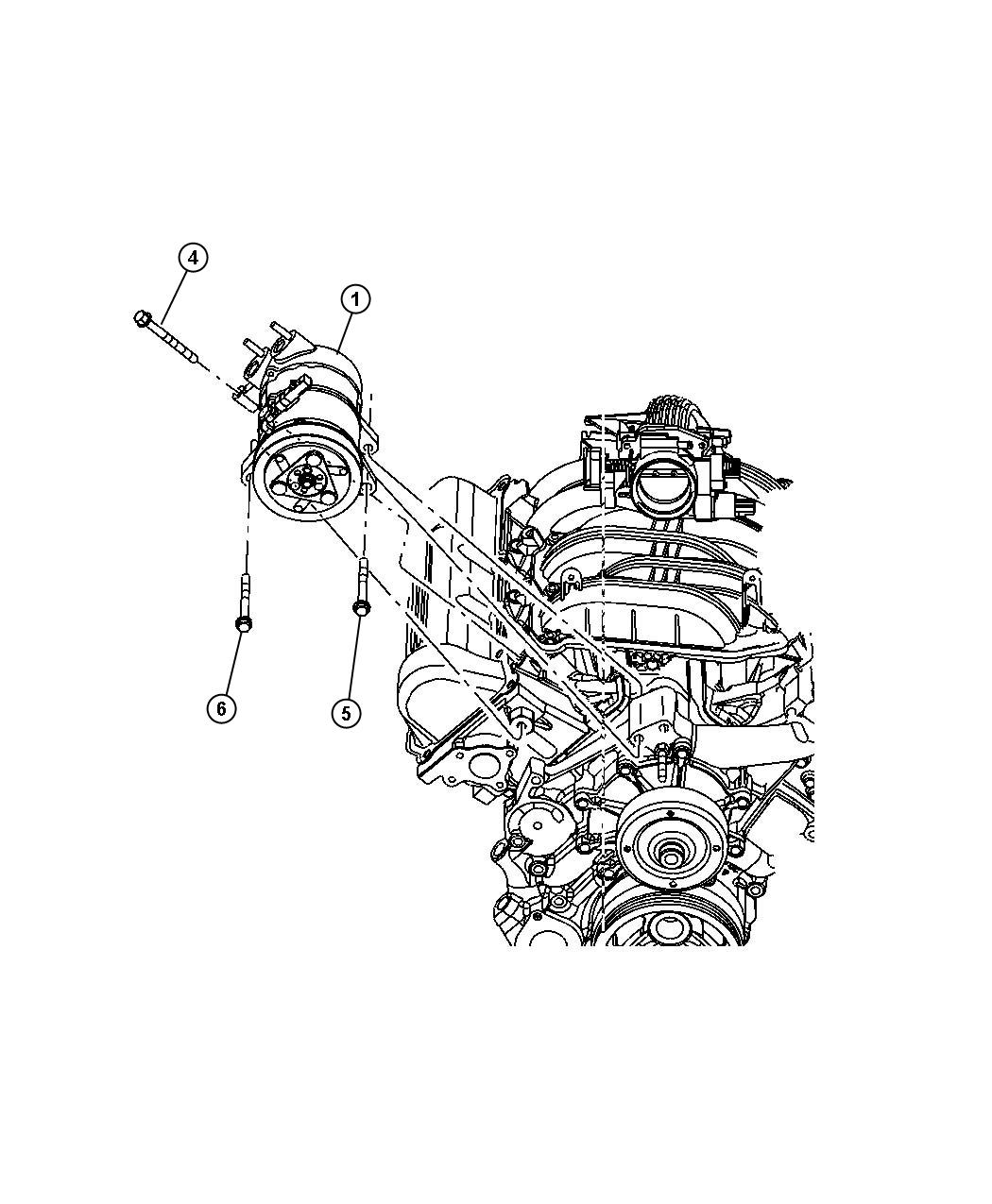 Diagram Compressor, 3.7L Engine. for your 2004 Chrysler 300  M 