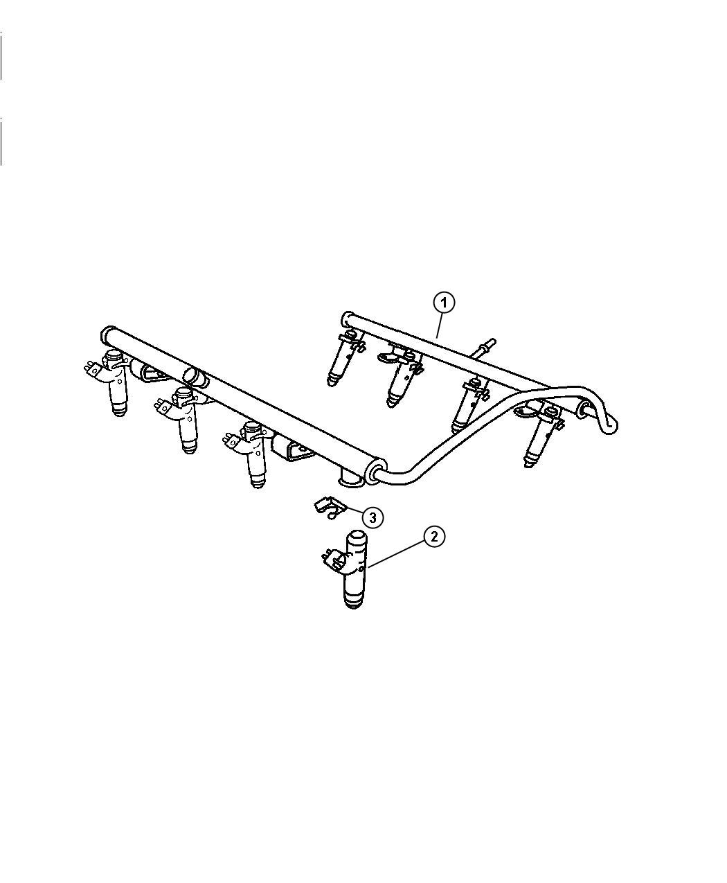 Fuel Rail,3.7L [EKA] 4.7L [4.7L V8 MPI Engine][4.7L V8 FFV Engine] ,5.7L [All 5.7L 8Cyl Gas Engines]. Diagram