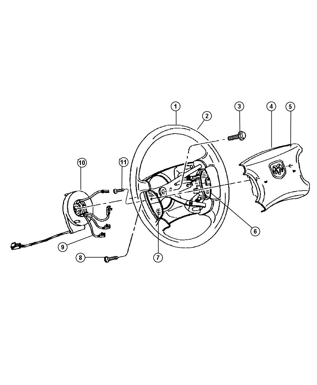 Diagram Wheel, Steering. for your 2005 Dodge Ram 3500   