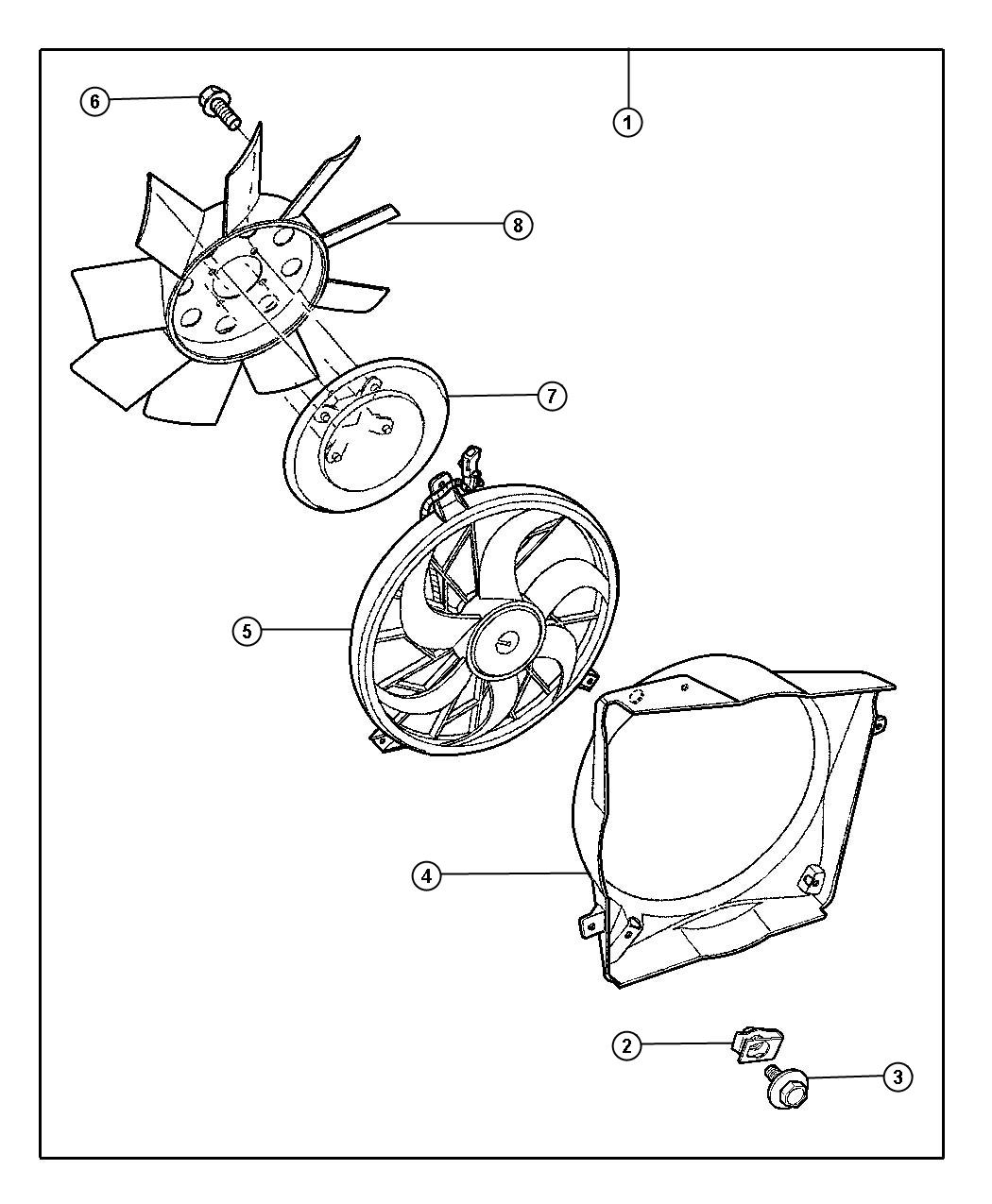 Jeep Liberty Fan. Cooling. Mechanical - 52079654AE | Chrysler Jeep ...