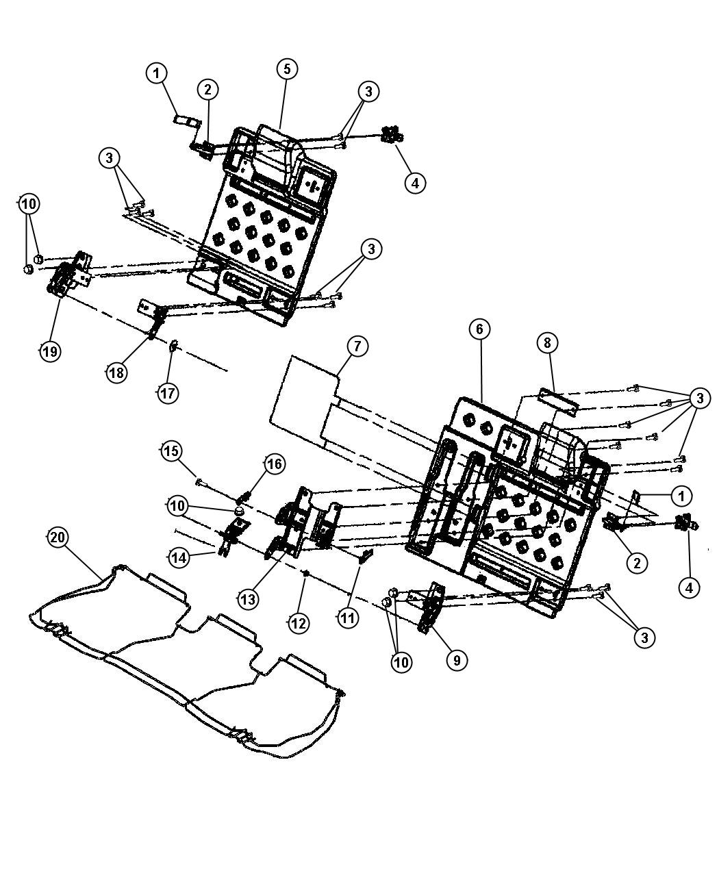 Diagram Seat Attaching Parts Rear - 48 Body. for your Chrysler 300  