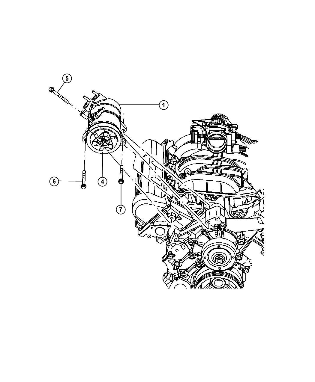 Diagram Compressor, 3.7L Engine. for your 2004 Chrysler 300  M 