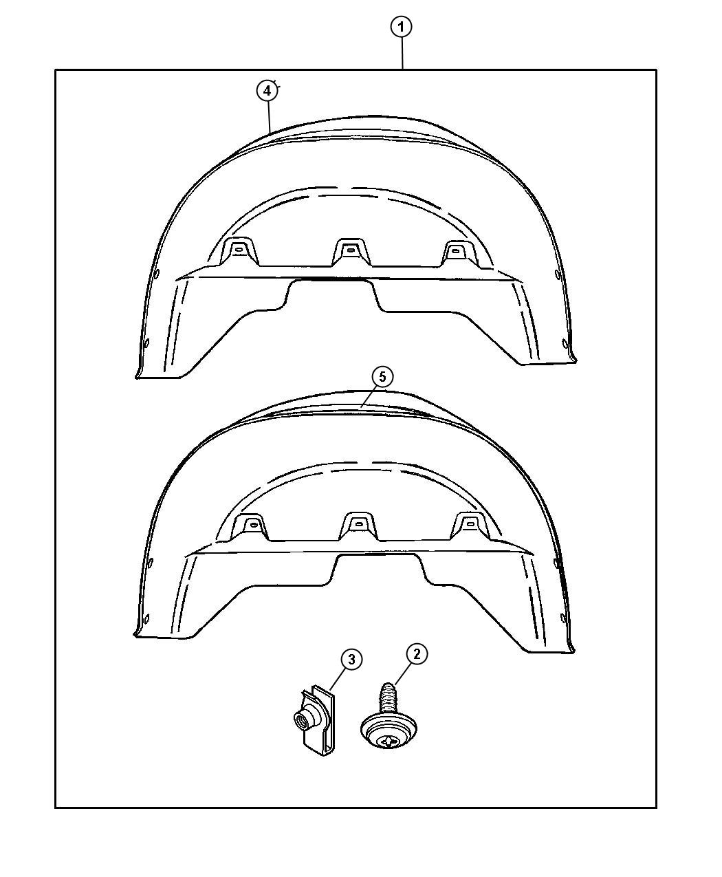 Diagram Liner Kit / Wheel House. for your Dodge Ram 2500  