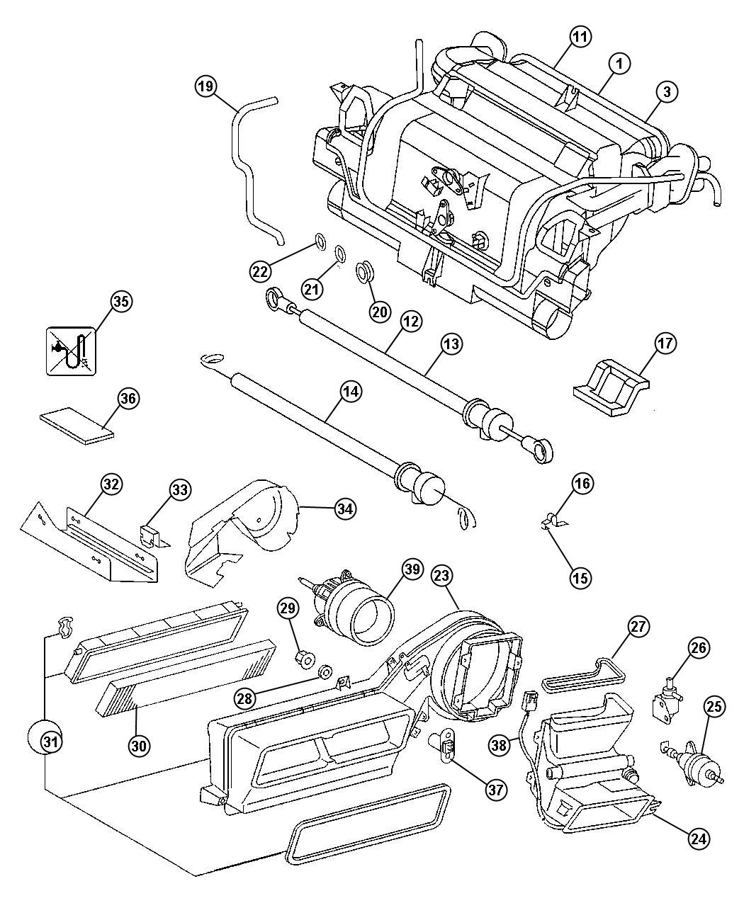 Diagram Hevac Unit, Front. for your 2004 Dodge Caravan   