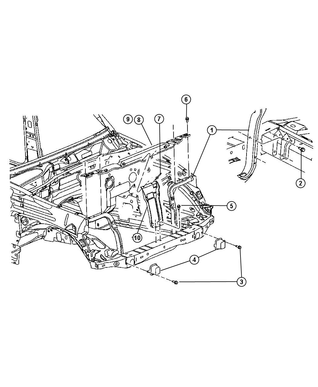 Diagram Support Assy. - Radiator. for your Jeep Liberty  