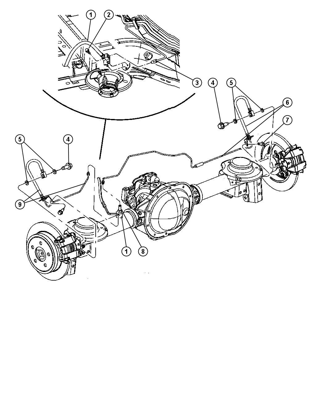 Diagram Brake Lines and Hoses,Rear. for your 2001 Chrysler 300  M 