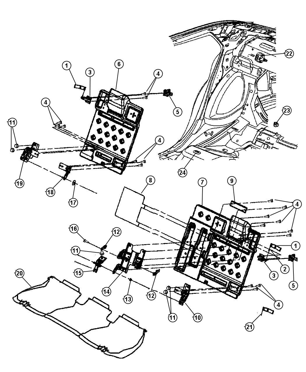 Diagram Seat Attaching Parts Rear- 48 Body. for your Chrysler 300  