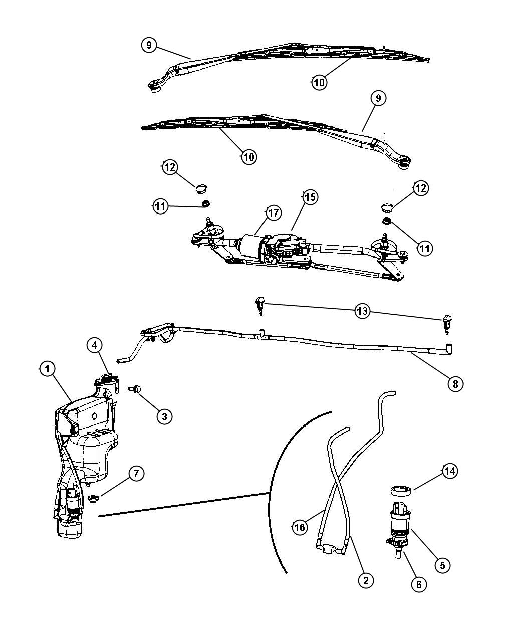 Diagram Windshield Wiper And Washer. for your 2023 Ram 5500   