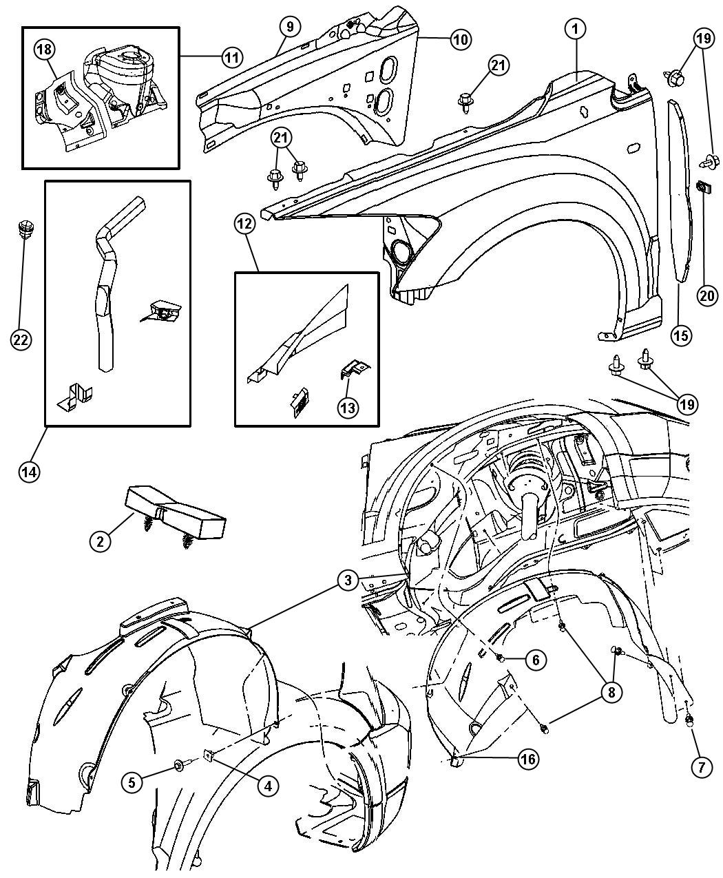 Diagram Fender, Front. for your Dodge