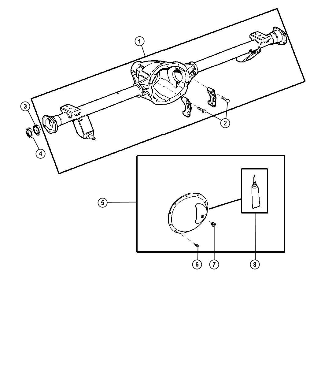 Diagram Housing,Rear Axle,Dana Model 44/226MM. for your 2004 Chrysler 300  M 