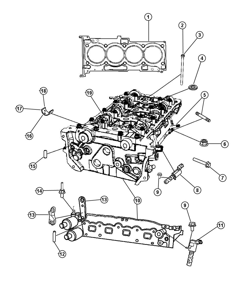 Cylinder Head And Components 1.8L [1.8L 4 Cyl DOHC 16V Dual VVT Engine]. Diagram