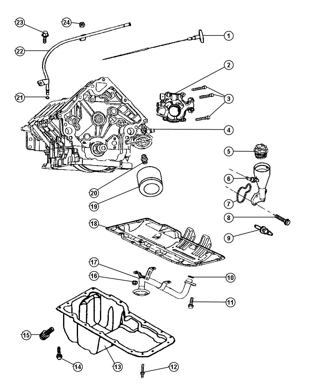 Engine Oiling 4.7L [4.7L V8 MPI Engine]. Diagram