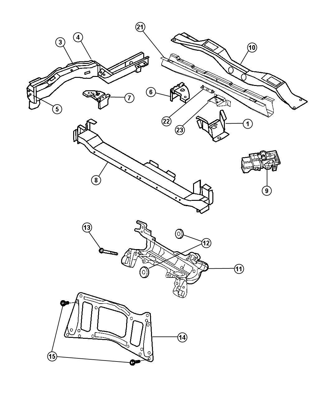 Diagram Frame, Front. for your 2000 Chrysler 300 M  