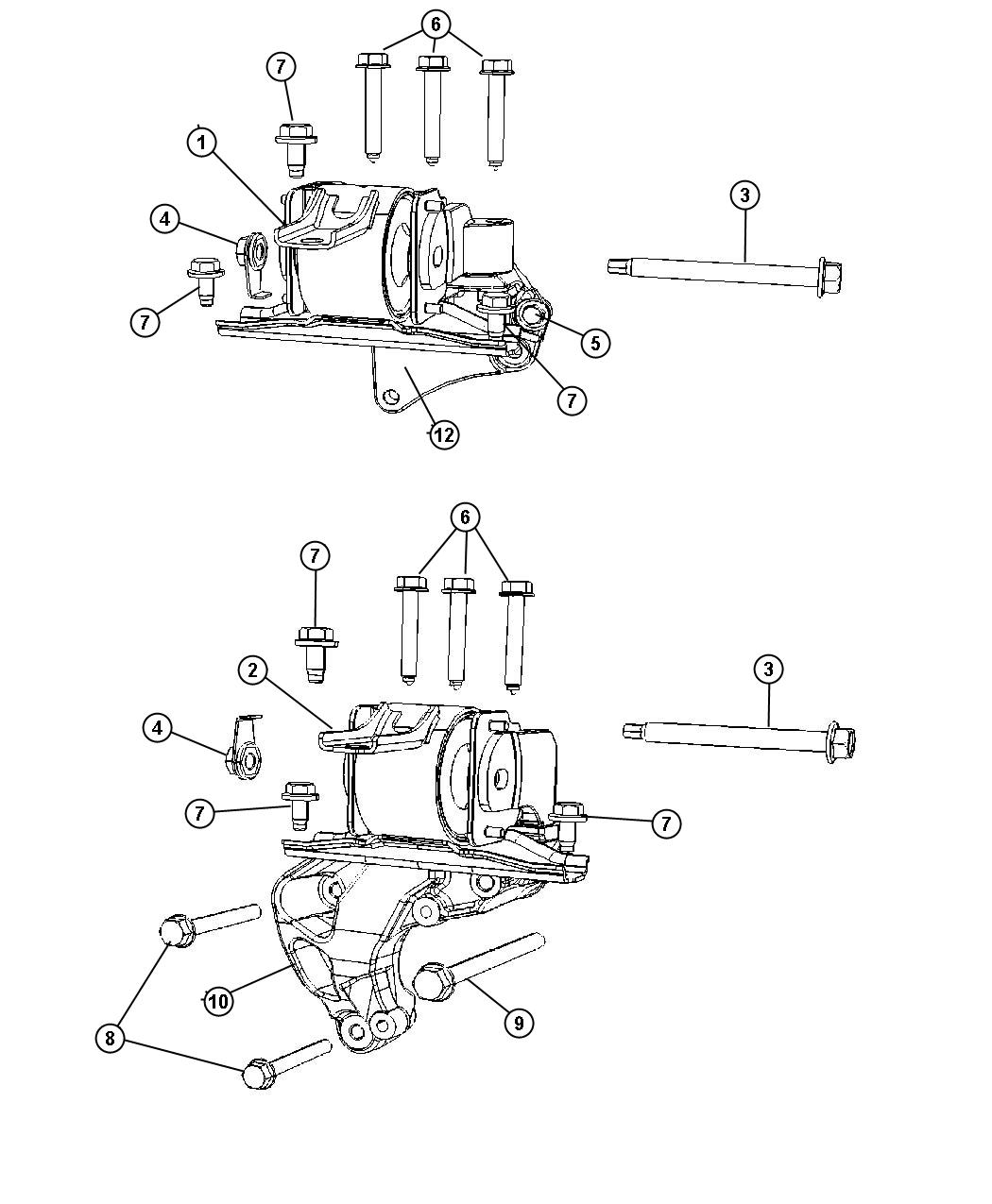 Diagram Engine Mount, Right. for your 1999 Chrysler 300  M 