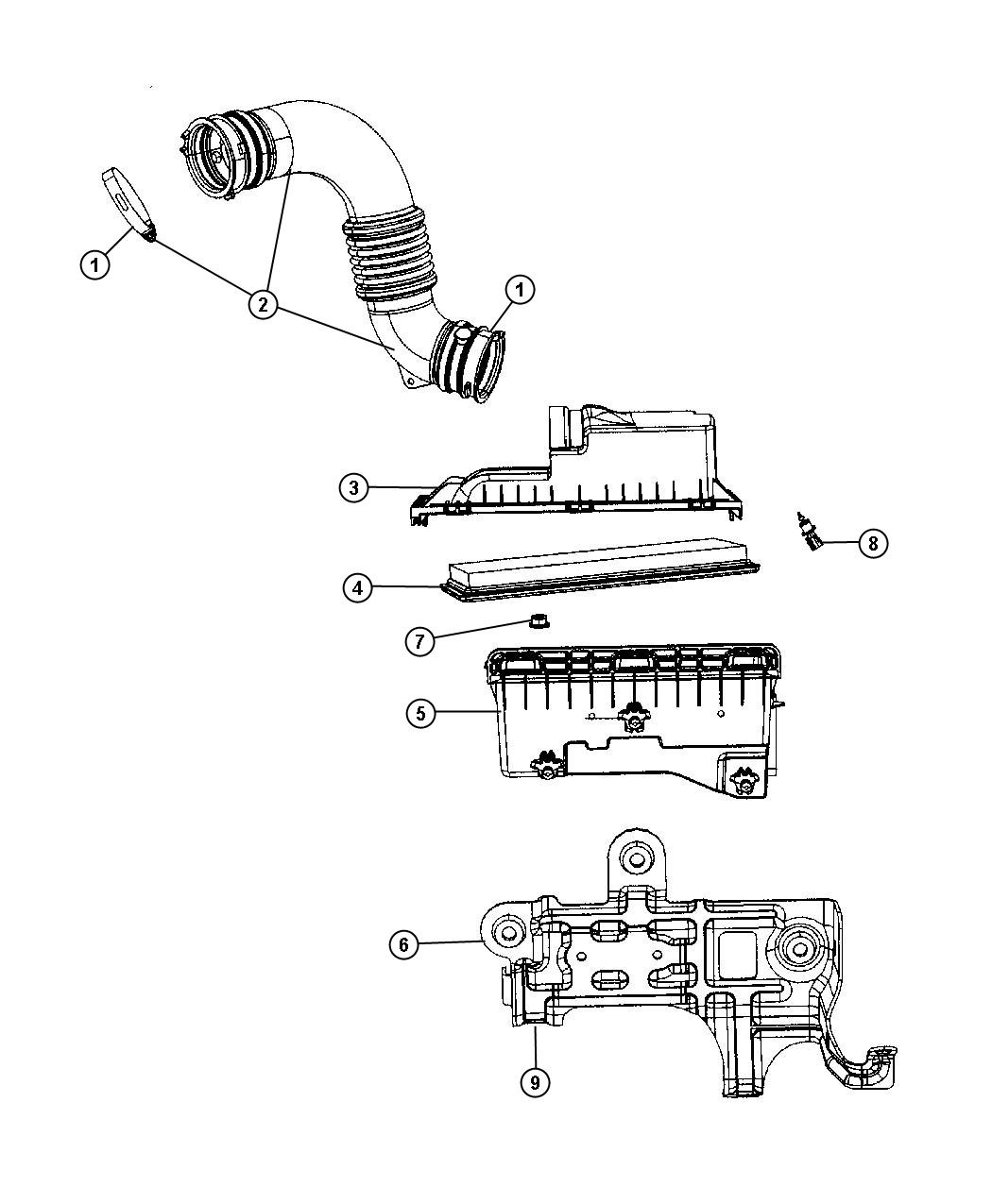 Diagram Air Cleaner Gas. for your Jeep