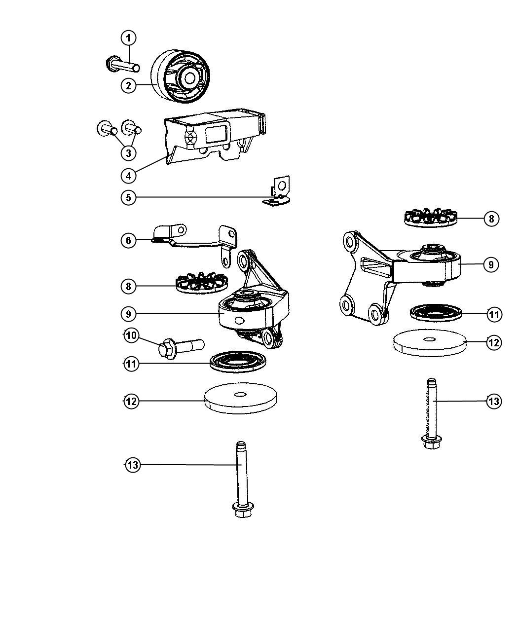 Diagram Axle Mounts,Rear. for your Jeep Patriot  