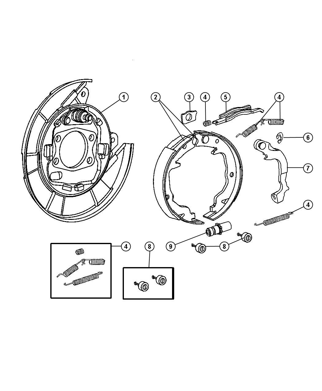 Diagram Parking Brake Assembly,Rear,Disc. for your Jeep Patriot  