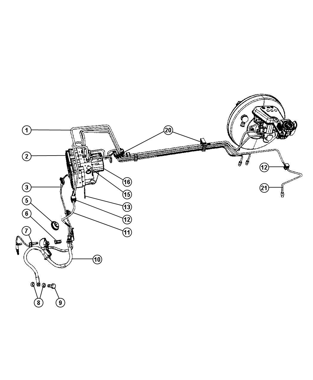 Diagram Brake Lines and Hoses,Front. for your Jeep