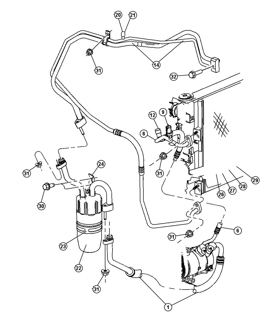 Diagram Plumbing, Air Conditioning. for your 1999 Chrysler 300  M 