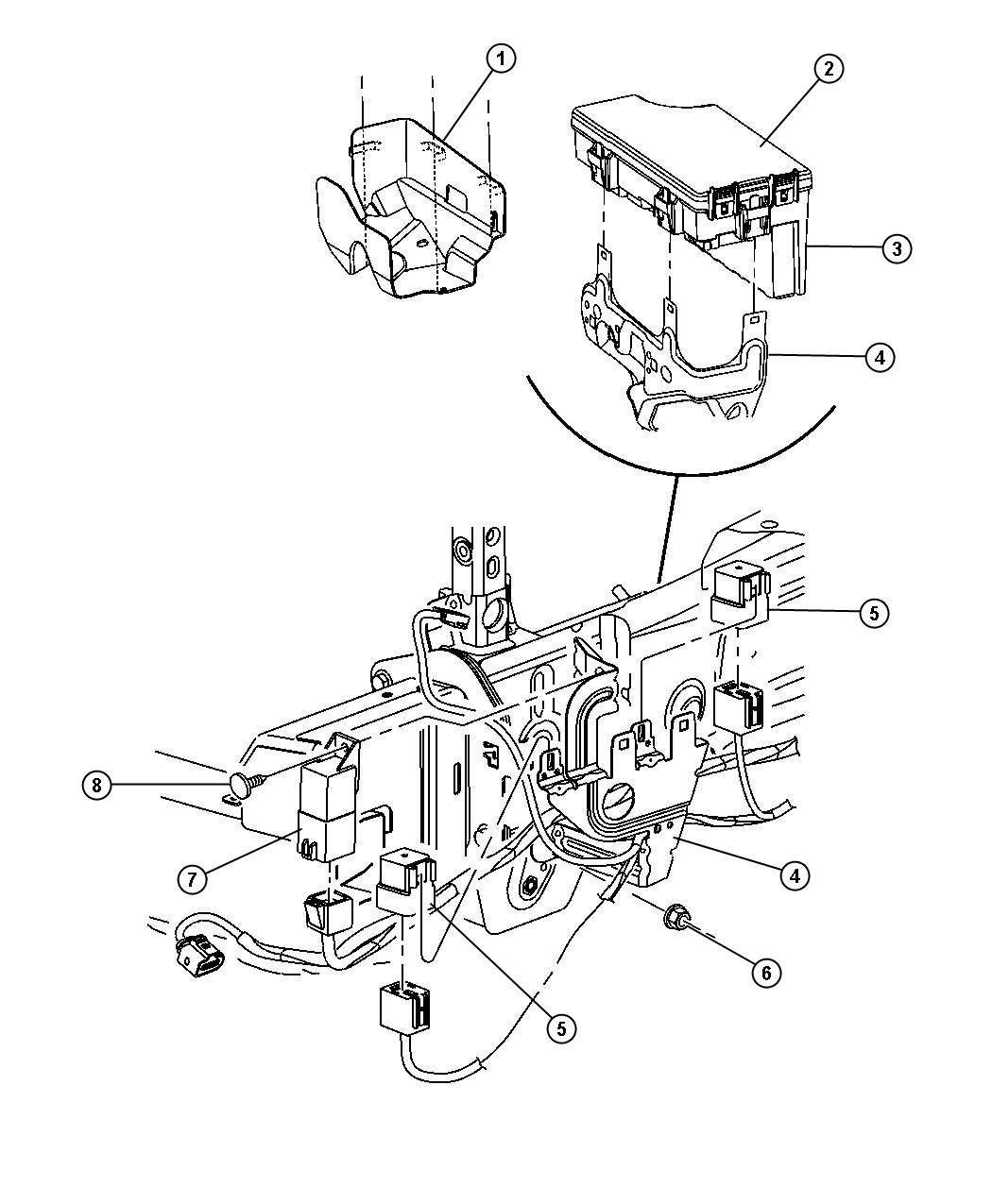 Diagram Relays and Totally Integrated Power Module Mounting. for your Jeep Patriot  
