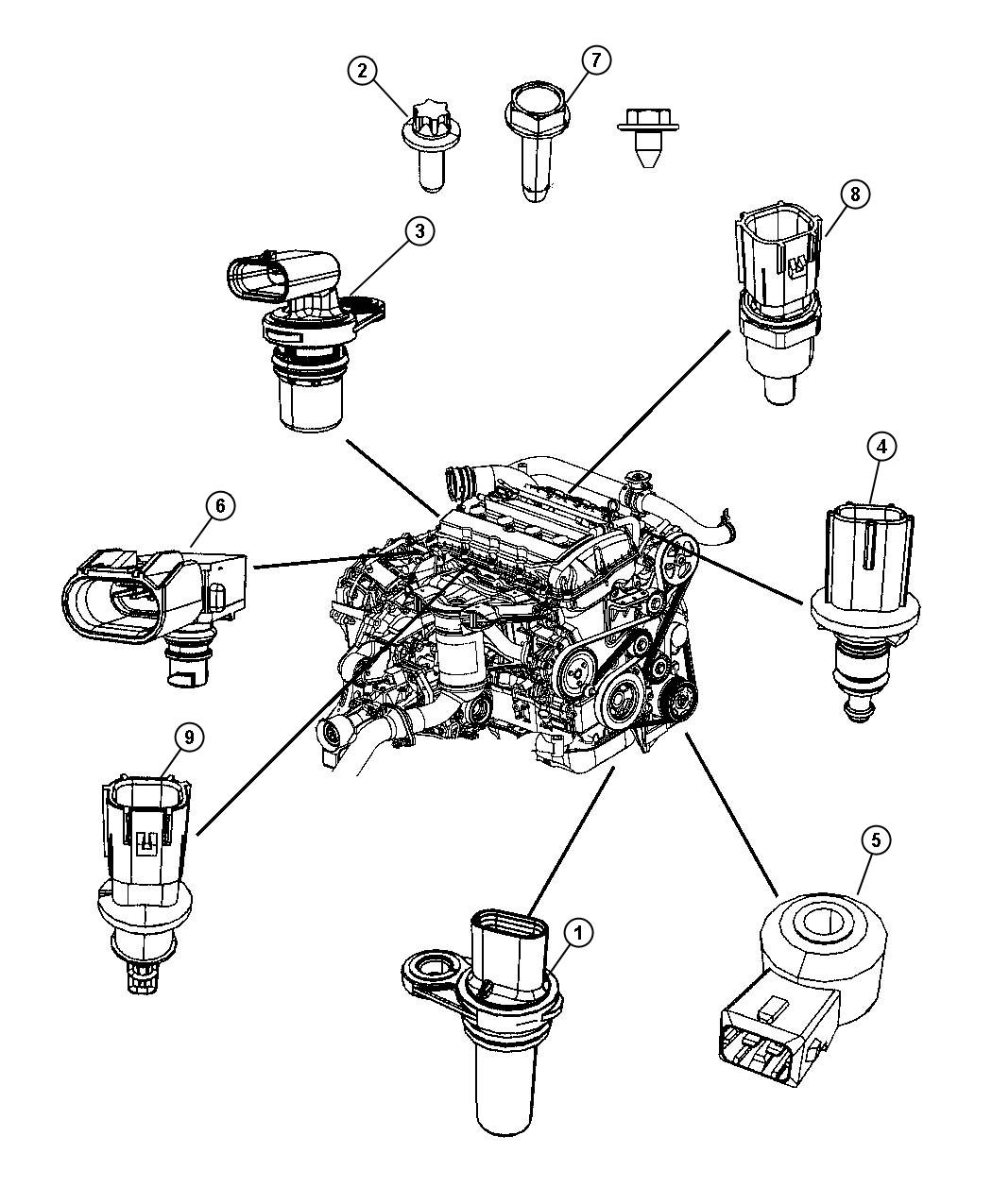 Diagram Sensors, Engine Gas. for your Jeep