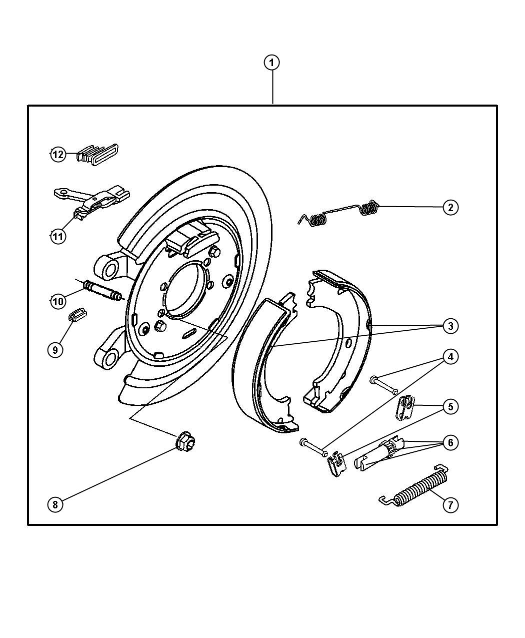 Diagram Parking Brake Assembly,Rear,Disc. for your Dodge