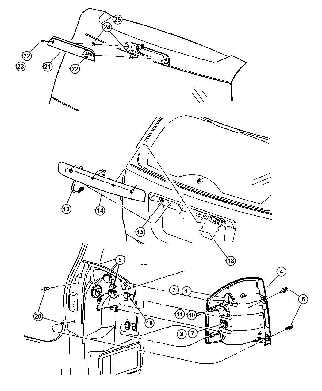 Diagram Lamps, Rear. for your Jeep