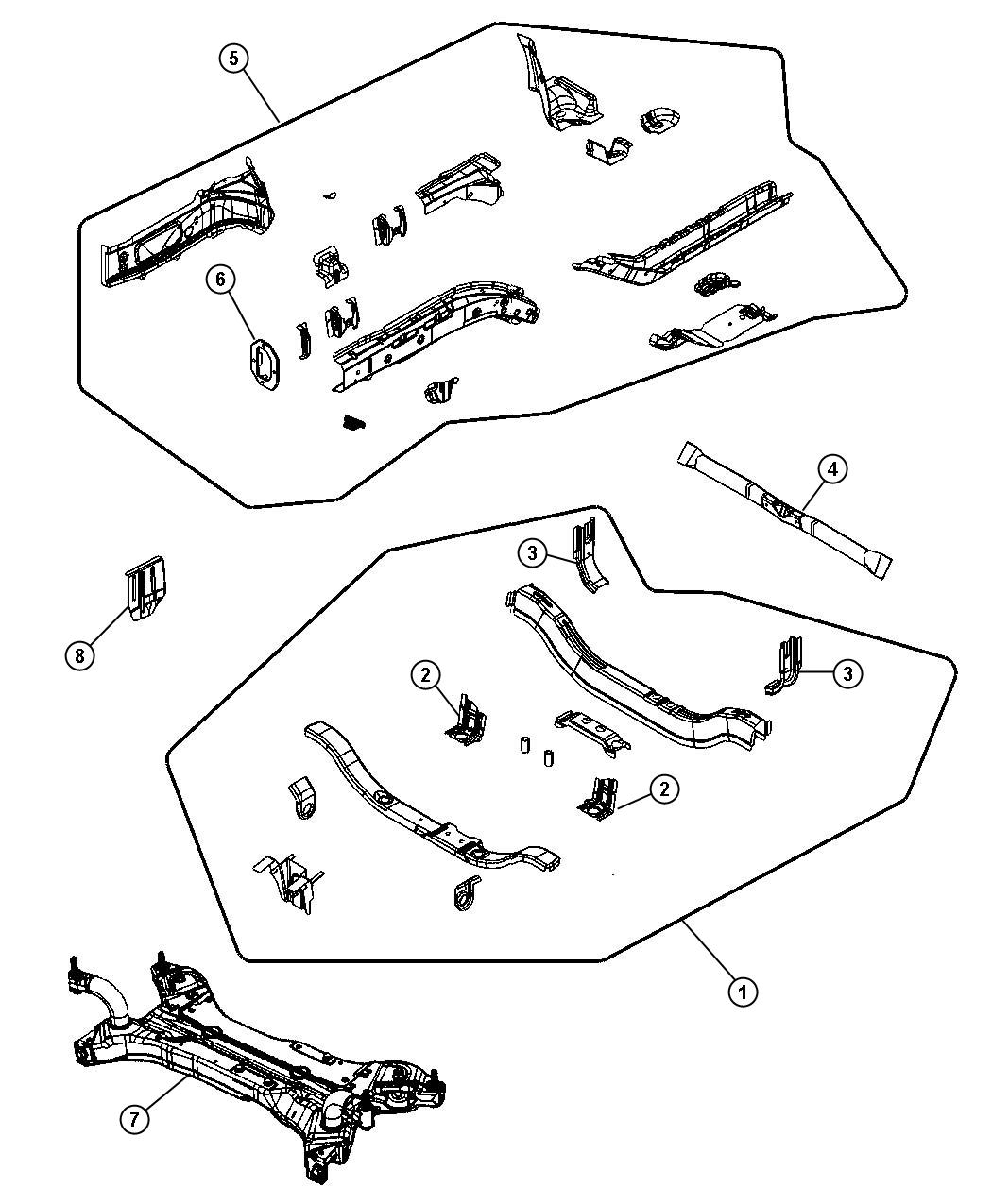 Diagram Frame, Front. for your Jeep Wrangler  