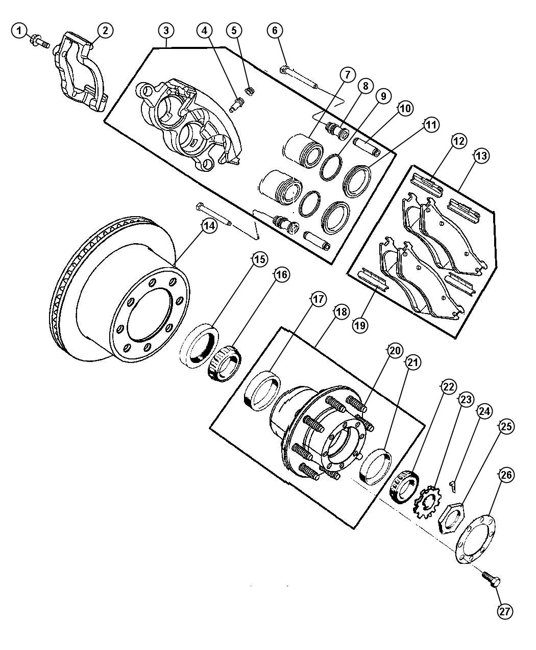 Diagram Brakes,Rear,Disc. for your 2003 Dodge Neon   