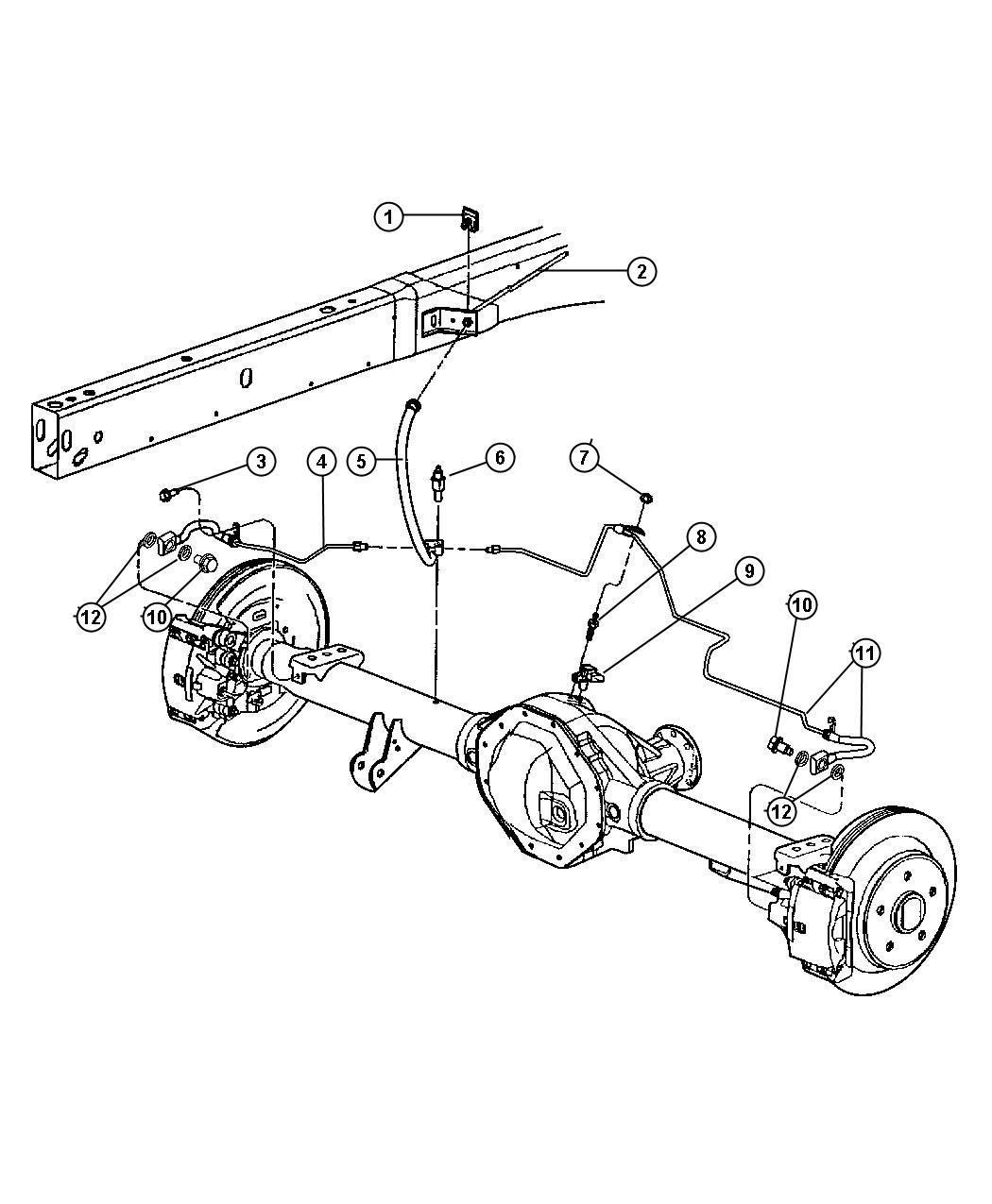 Diagram Lines and Hoses,Brake,Rear. for your Dodge Ram 1500  