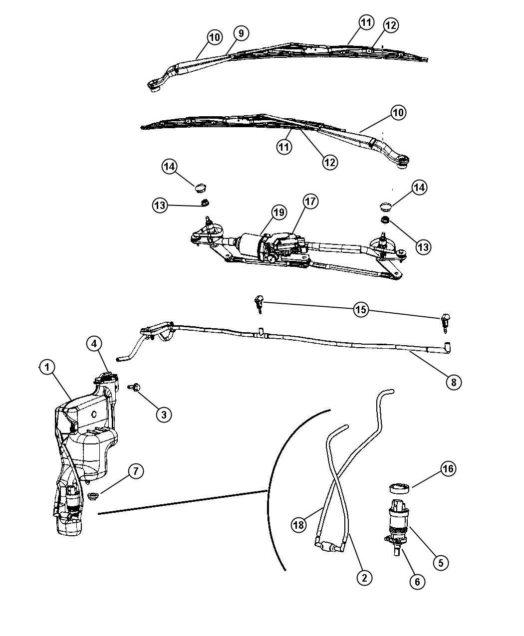 Diagram Windshield Wiper And Washer. for your 2001 Chrysler 300  M 