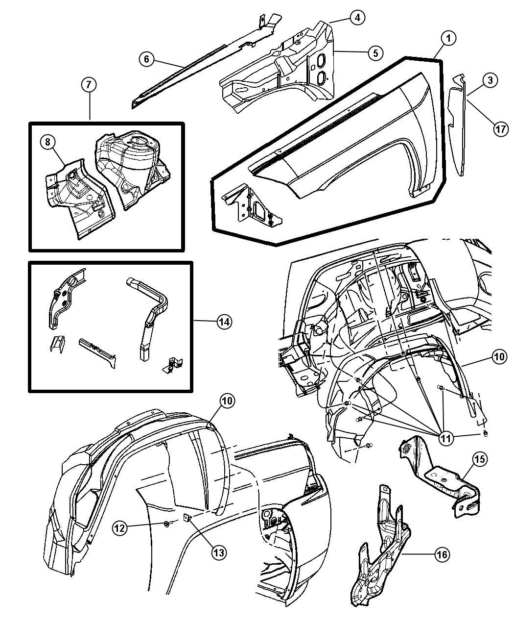 Fender, Front. Diagram