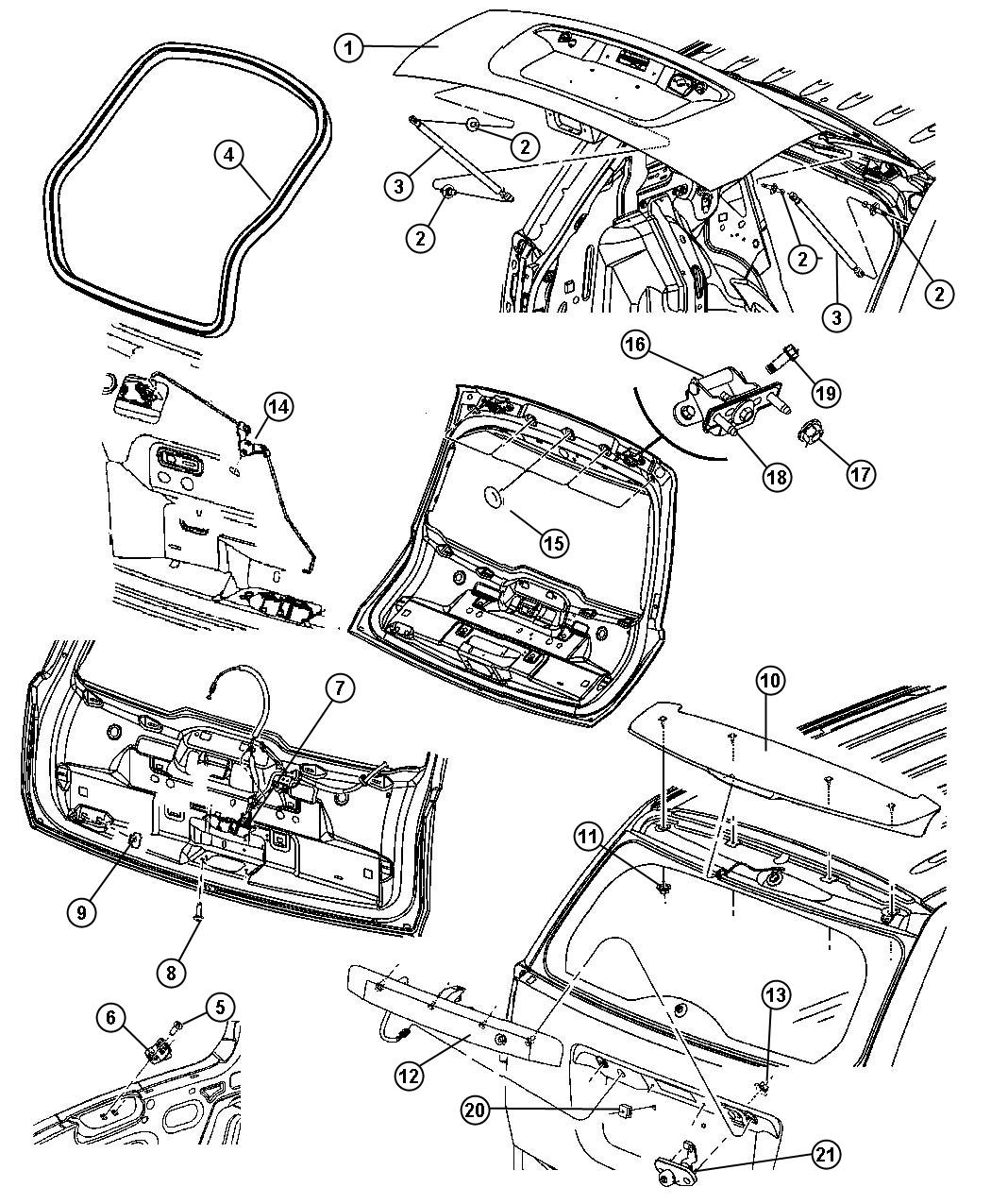 Diagram Liftgate - [49] Body. for your 2010 Dodge Caliber   