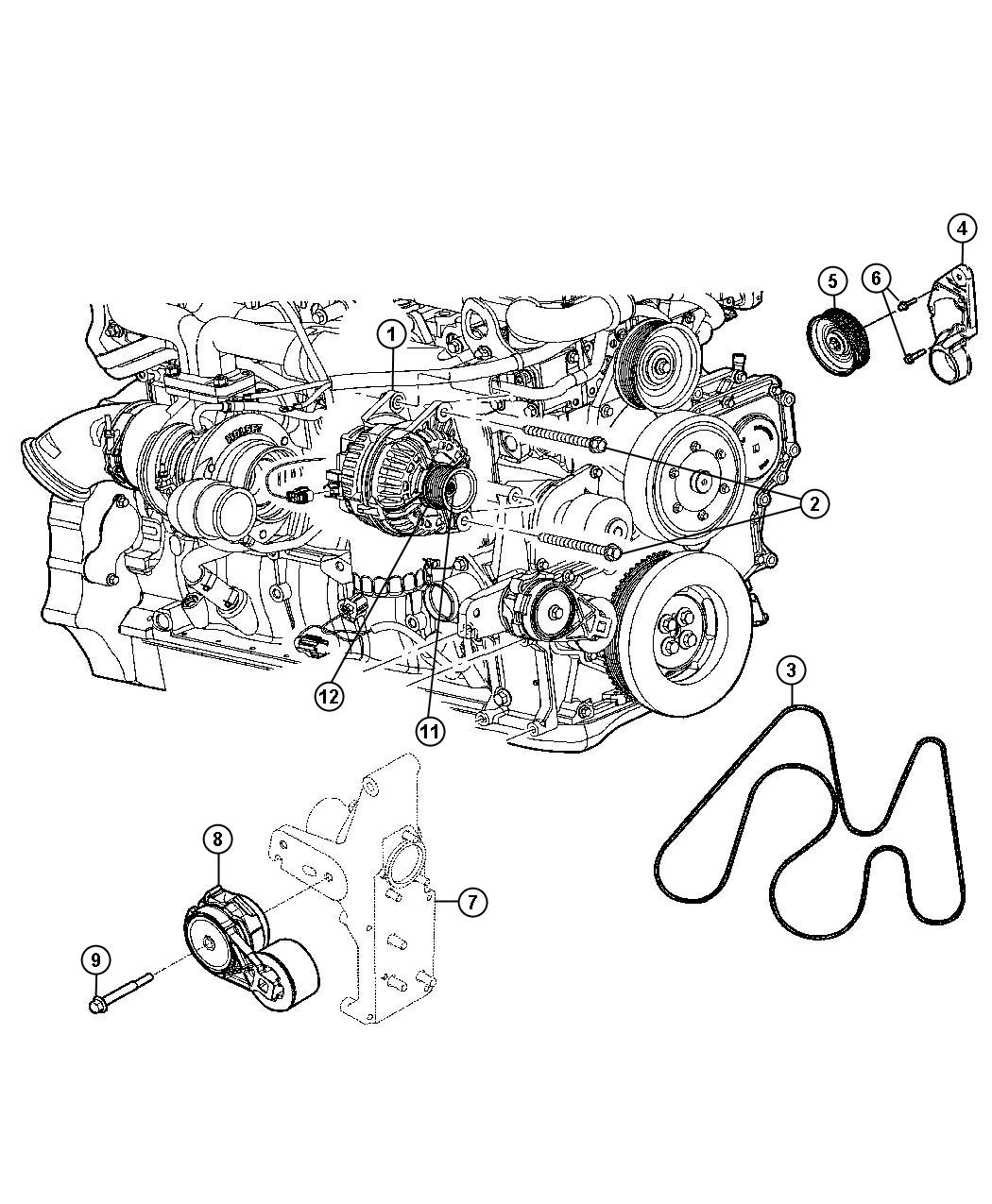 Diagram Alternator [[5.9L 5.9L I6 HO CUMMINS TD ENGINE]][[6.7L 6.7L Cummins Turbo Diesel Engine]]. for your 2007 Dodge Ram 3500  LARAMIE QUAD CAB 