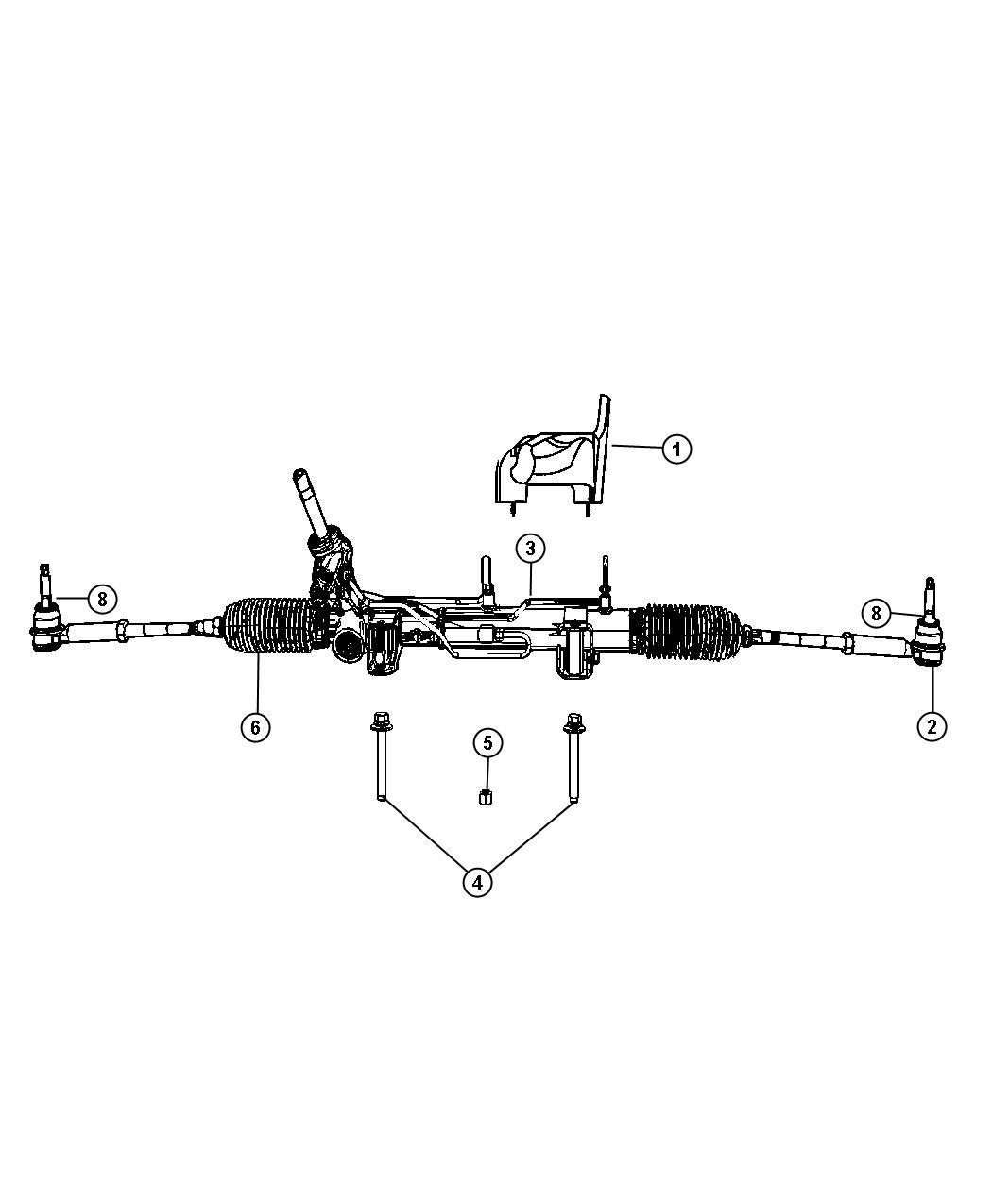 Diagram Gear, Rack and Pinion and Attaching Parts. for your Jeep Grand Cherokee  