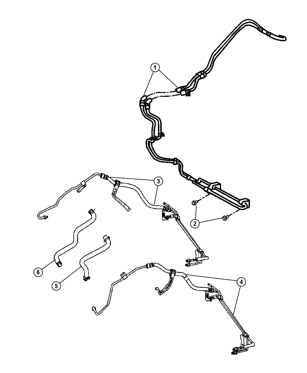 Diagram Hoses, Power Steering. for your 2006 Jeep Grand Cherokee   