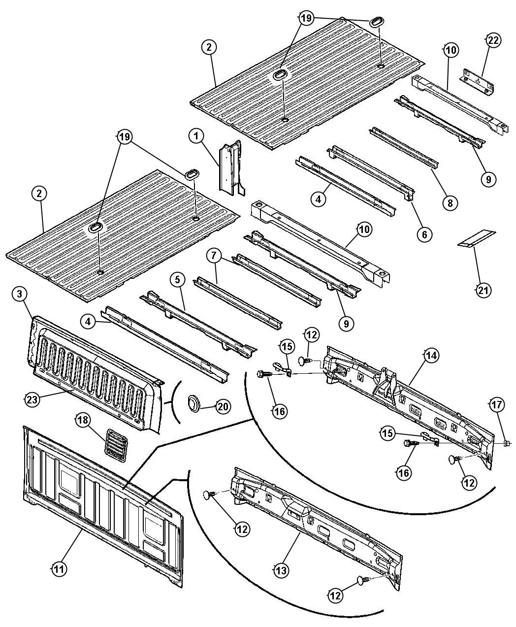 Diagram Floor Box and Panel. for your 2002 Dodge Grand Caravan   